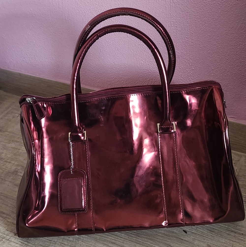 Metallic Maroon Tote Bag
